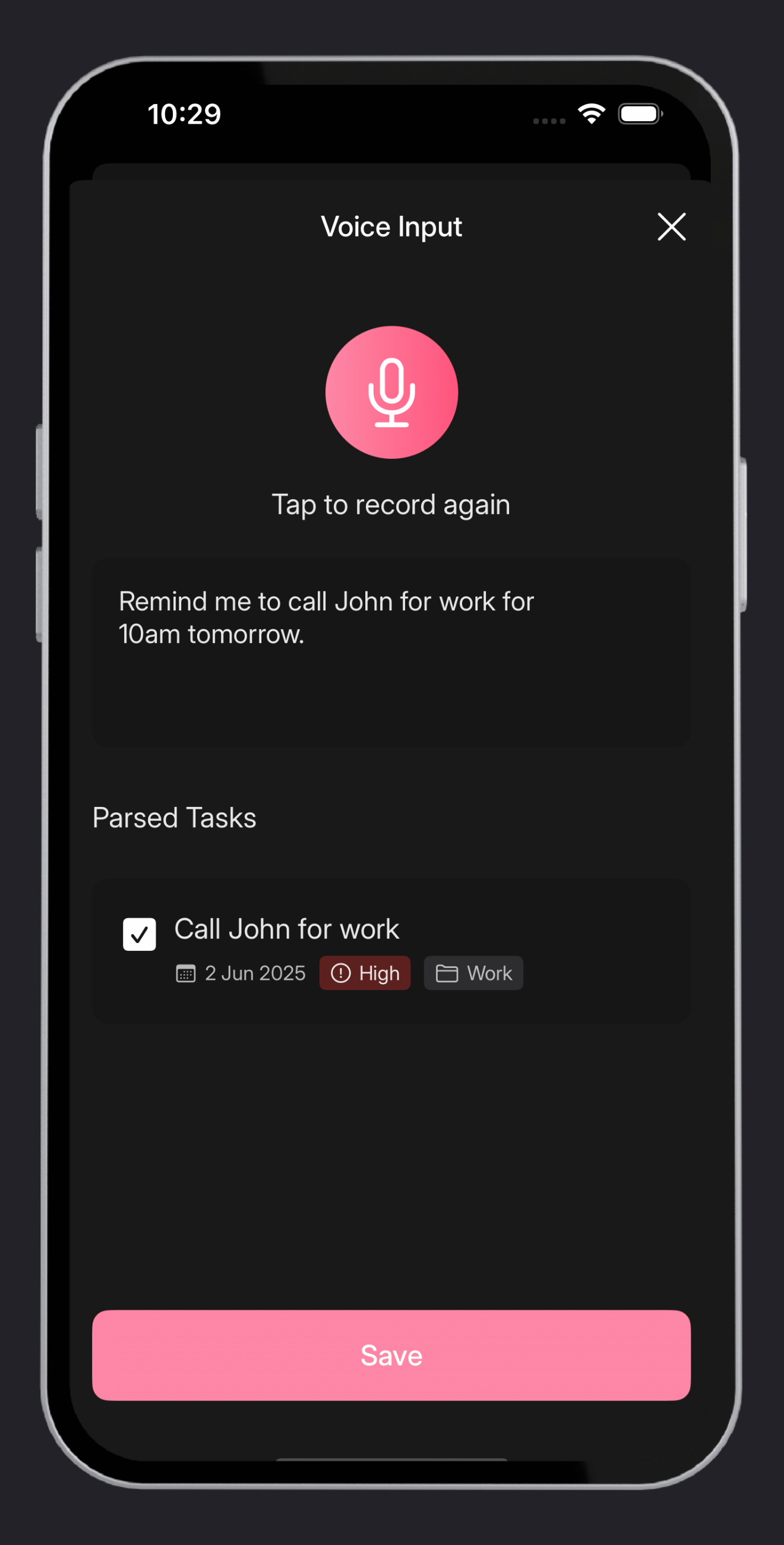 Voice input interface